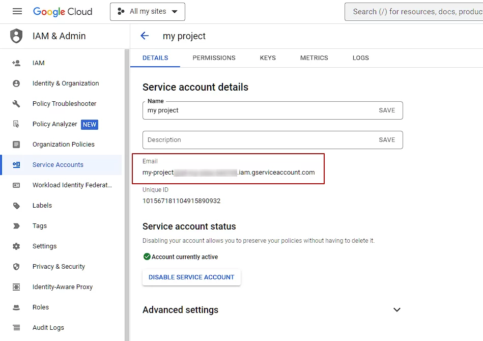 email account
